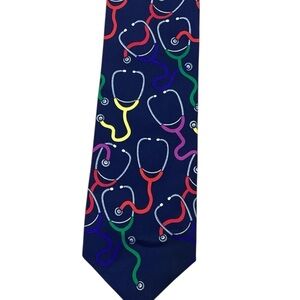 Avery Medical Fashions Lub Dub Colorful Stethoscope Patterned Neck Tie